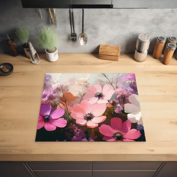 Protection plaque induction - Fleurs - colorées - floraison