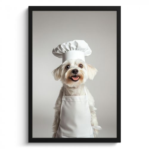 Cadre Photo - Chien - Blanc - Cuisinier