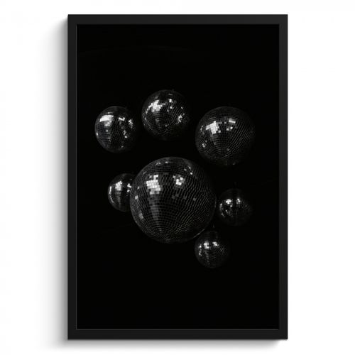 Cadre Photo - Boules de discothèque - Minimaliste - Noir