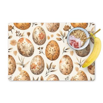 Sets de table - Oeufs de Pâques - Marron - Fleurs