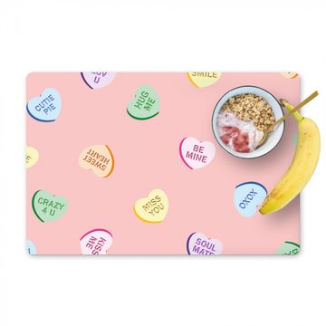 Sets de table - Coeur - Bonbons - Pastel - Texte