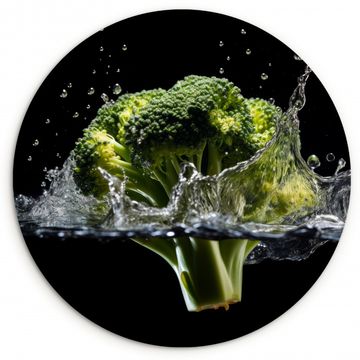 Tableau rond - Brocoli - Vert - Eau - Noir
