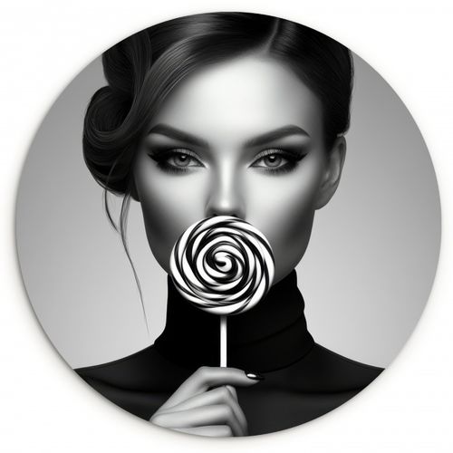 Tableau rond - Femme - Lolly - Noir