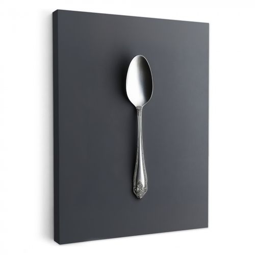 Tableau sur toile - Argent - Métal - Cuillère