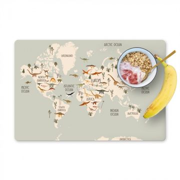 Sets de table - Carte du monde pour enfants - Dinosaures - Enfants - Garçons - Filles - Enfants