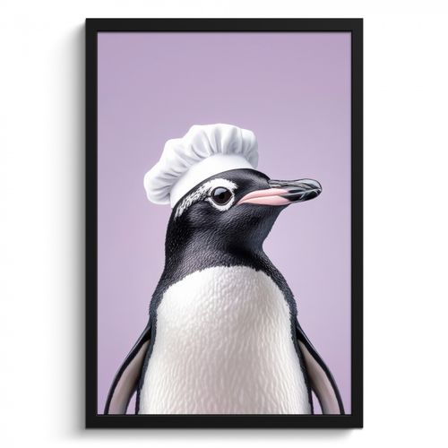 Cadre Photo - Pingouin - Toque - Mignon - Violet
