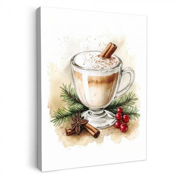 Tableau sur toile - Hiver - Café - Chaud - Décoration