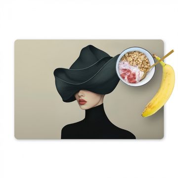 Sets de table - Femme - Vert - Chapeau
