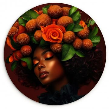 Tableau rond - Femme - litchi - exotique