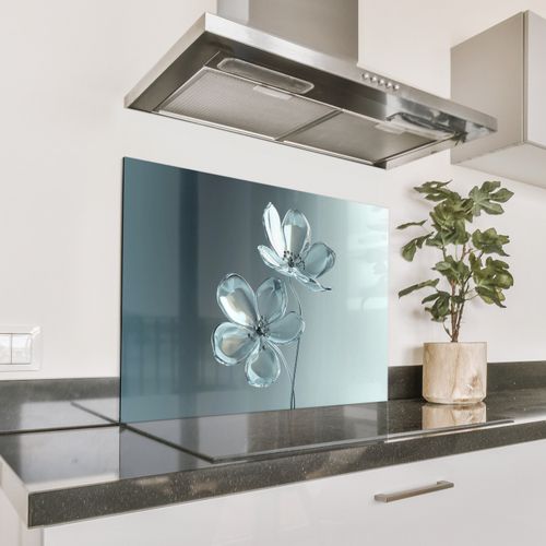 Fond de hotte - Cristal - Fleurs - Gris