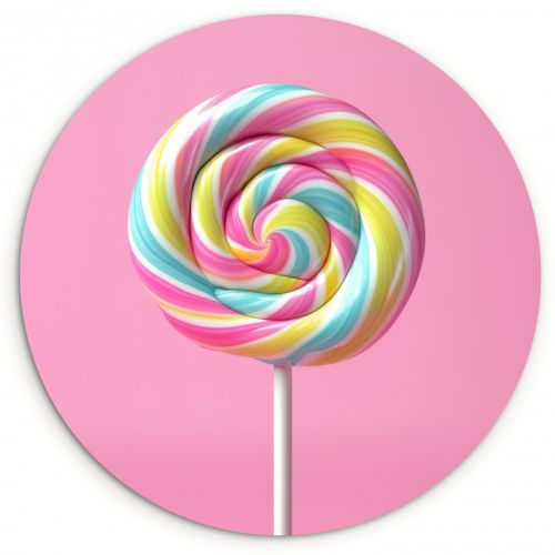 Tableau rond - Sucette - Rose - Bonbon - Sucré