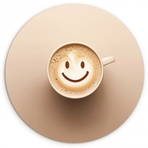 Café - Mousse de lait - Sourire - Beige