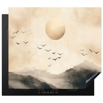 Protection plaque induction - Paysage - Japandi - oiseau