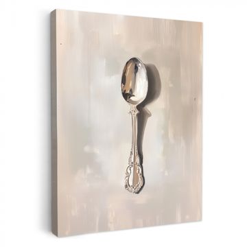 Tableau sur toile - Cuillère - Peinture - Argent