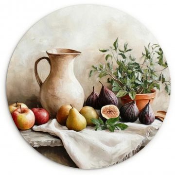 Tableau rond - Fruits - Herbes - Rural
