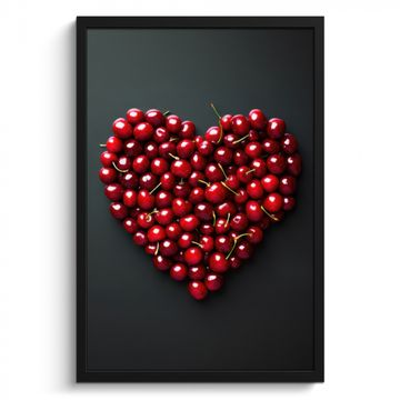 Cadre Photo - Cerise - Coeur - Rouge - Noir