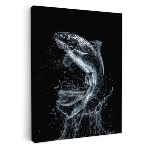 Tableau sur toile - Poissons - Koi - Noir - Eau