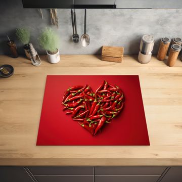Protection plaque induction - Poivrons - Rouge - Coeur