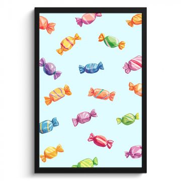 Cadre Photo - Bleu - Motif - Bonbons