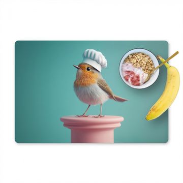 Sets de table - Rouge-gorge - Oiseau - Toque - Socle
