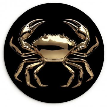 Tableau rond - Or - Crabe - Animaux - Noir
