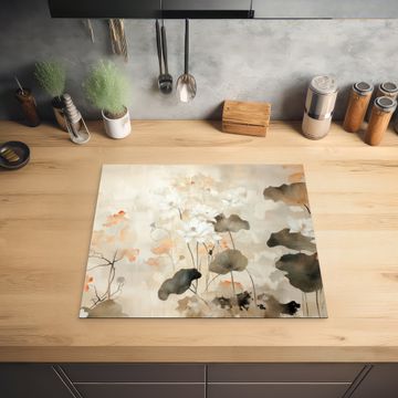 Protection plaque induction - Fleurs - Japandi - Wabi sabi