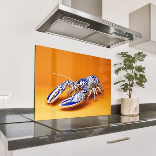 Fond de hotte - Homard - Bleu de Delft - Bouclier - Dur - Orange
