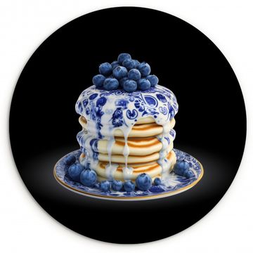 Tableau rond - Crêpes - Myrtilles - Assiette