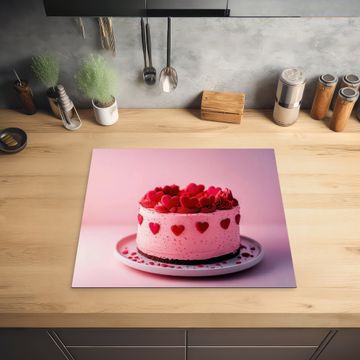 Protection plaque induction - Gâteau - Coeur - Rose