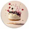 Cheesecake - Eten - Roze - Taart KitchenYeah - Keuken - Wandcirkel Forex klein -3d