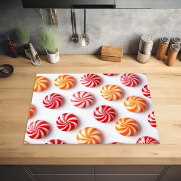 Protection plaque induction - Bonbons - Motif - Rouge - Orange