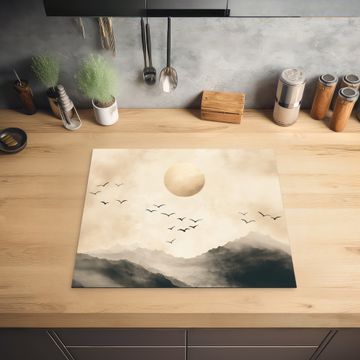 Protection plaque induction - Paysage - Japandi - oiseau