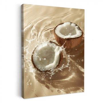 Tableau sur toile - Coconut - Water - Beige - Splashes