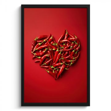 Cadre Photo - Poivrons - Rouge - Coeur