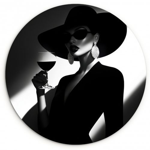 Tableau rond - Femme - Vin - Chic