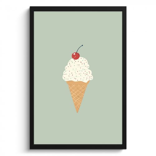 Cadre Photo - Illustration - Glace - Mouchetures - Cerise