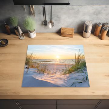 Protection plaque induction - Coucher de soleil sur la plage avec Tallgrass