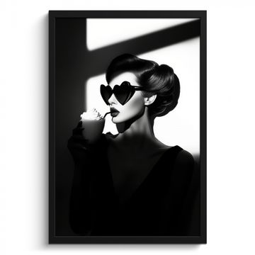 Cadre Photo - Femme - Noir - Coeur