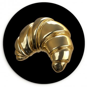 Tableau rond - Croissant - Pain - Or - Noir