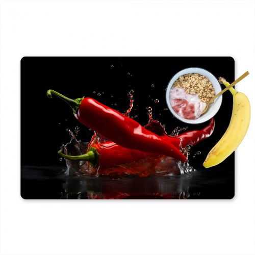 Sets de table - Poivre - Rouge - Noir - Eau - Légumes