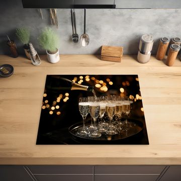 Protection plaque induction - Lumières - Champagne - Plateau - Verres