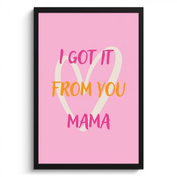 Maman - Citation - Coeur - Rose