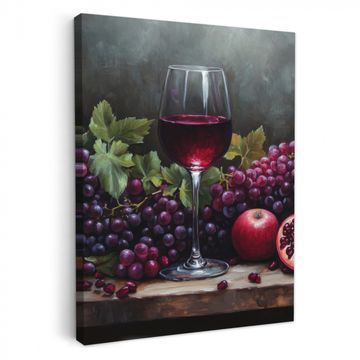 Tableau sur toile - Vin - Fruits - Nature morte