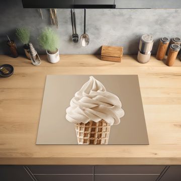 Protection plaque induction - Glace - Glace à l'italienne - Crème - Corne - Beige