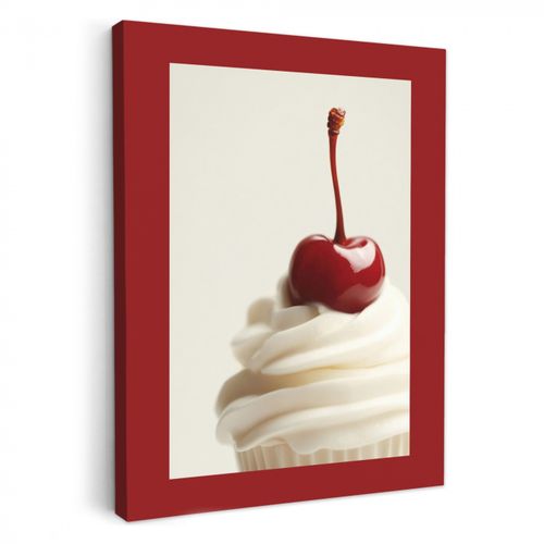 Tableau sur toile - Cupcake - Cerise - Rouge
