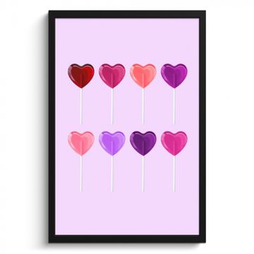 Cadre Photo - Sucette - Coeur - Rose - Bonbons