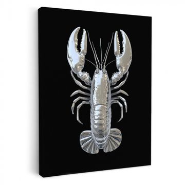 Tableau sur toile - Homard - Argent - Métallique - Luxe