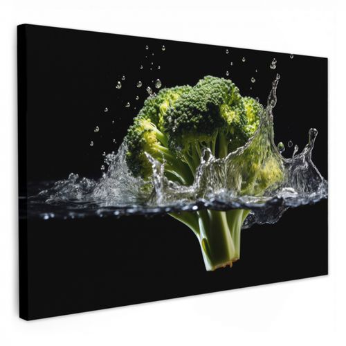 Tableau sur toile - Brocoli - Vert - Eau - Noir