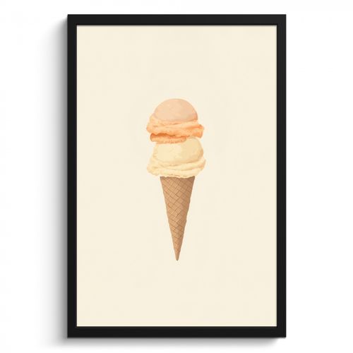 Cadre Photo - Minimaliste - Pelle à glace - Corne - Beige