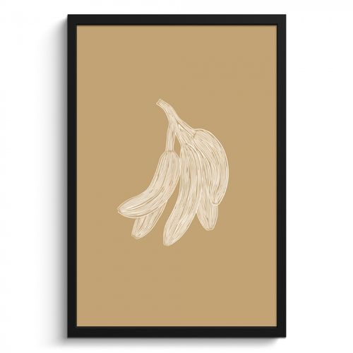 Cadre Photo - Bananes - Beige - Dessin au trait - Minimaliste